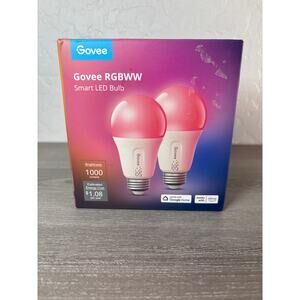 Govee RBBWW Smart LED Light Bulb- 1000 Lumens- Color Changing- 2 Bulbs- NEW